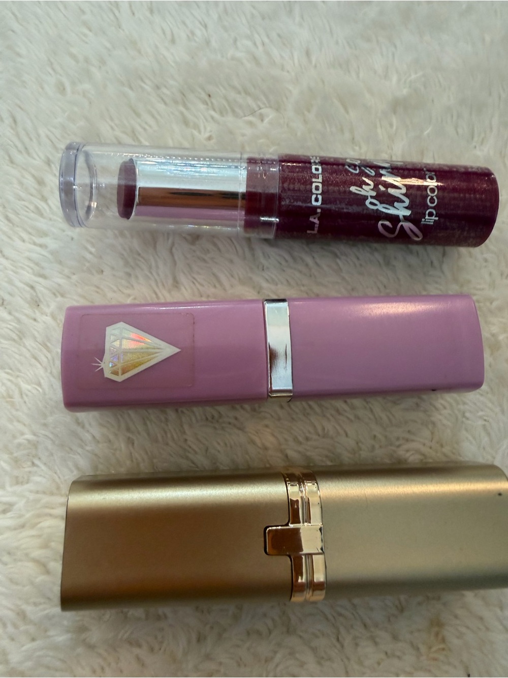 L.A. Colors Shimmer Color in Deep Berry L’Oréal wisteria rose and www purple